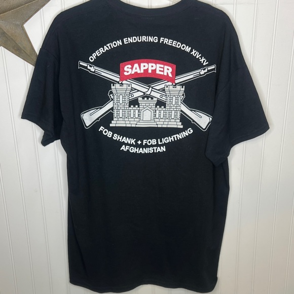 Sapper Black Graphic T-Shirt Size Large - Picture 1 of 9